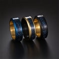 thumbnail image 2 of HIJONES 8mm Roatatble Dragon Rings for Men Women Stainless Steel Statement Carbon Fiber Ring Band Hip Hop Finger Jewelry Black Gold Size 10, 2 of 4