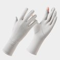 thumbnail image 2 of Lispipm Unisex Ice Silk Cool Touching Screen Gloves UV Sun Protected Breathable Full Finger Glove Fishing Travel Summer Accessory Gray, 2 of 4