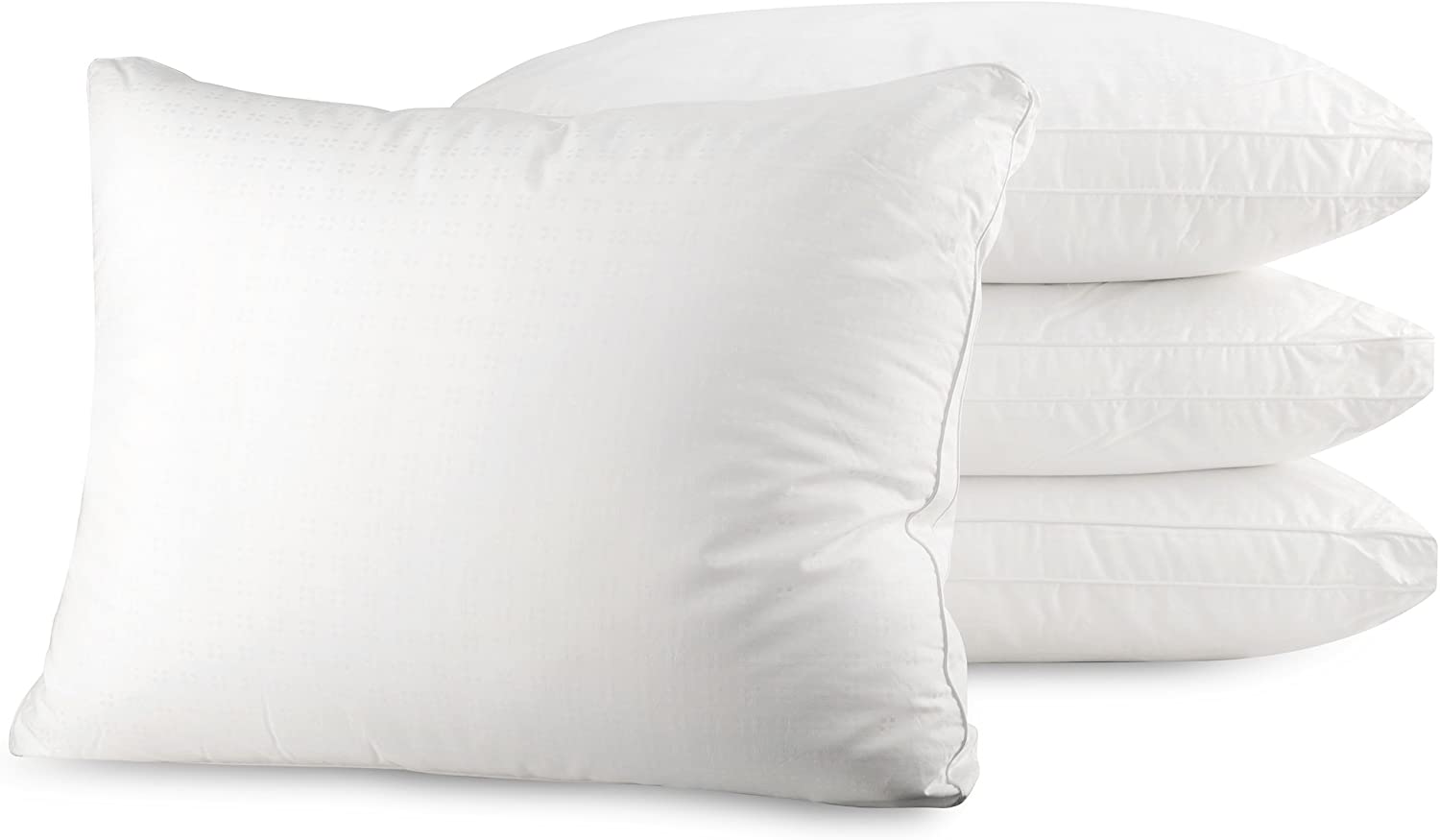 MAXI Down Alternative Pillow 100% Cotton Fabric Bed Pillow - with 1.5  Gusset - 100% Microfiber Filled Pillow (4 Pack) - Bed Bath & Beyond -  32154970