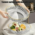 thumbnail image 4 of Drainable Vegetable Tray - Plastic Fruit Salad Bowl with Stylish Diamond Texture & Gold Rim, Multi-Purpose for Home, Party, Picnic, BPA Free, 4 of 6