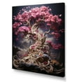 thumbnail image 2 of Designart "Garden of Branches Golden Orchid Trees in Blue & Pink II" Landscapes Canvas Wall Art - Traditional Pink Tree Cherry Blossom Living Room Canvas Art, 2 of 6