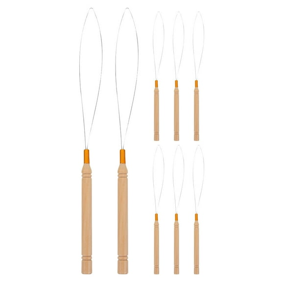 IBASETOY 8Pcs Hair Extensions Loop Needle With Stainless Steel For Hair Styling For Women Users