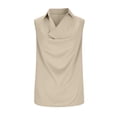 thumbnail image 4 of LNWUY Sleeveless Blouses for Women Cowl Neck Tank Tops Satin Camisole Tops Work Shirts Solid Color Business Casual Clothing Yellow XXL, 4 of 8