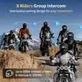 thumbnail image 2 of Fodsports Fx8 Pro Sistemas De Comunicación Para Motocicletas Con Parlantes Hrsqs Personalizados Audio De Doble Chip Multitarea Emparejamiento Rápido Con Un Solo Clic Compartir Música Fm 8 Riders Inter, 2 of 5