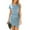 Blue, variant on Woman Summer Dresses Women's Solid Hip Wrap V-Neck Button Irregular Women's Dress