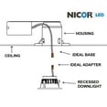 thumbnail image 7 of Nicor Lighting DQR2-10-120-3K-BK 2 in. Square LED Downlight, Black - 3000K, 7 of 7
