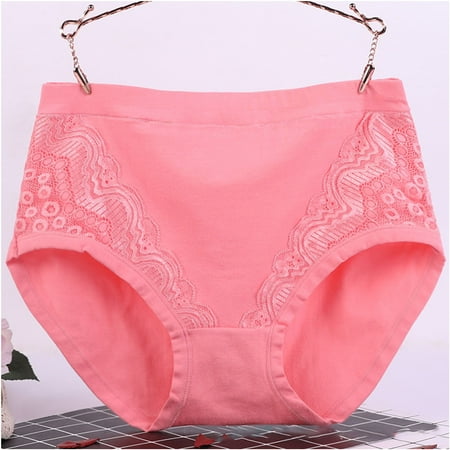 Underpants for Women Womens Panties Briefs Brief Panties for Women Women s Solid Lace Plus Size High Waist Leak Proof Cotton Crotch Shorts Underwear Panties
