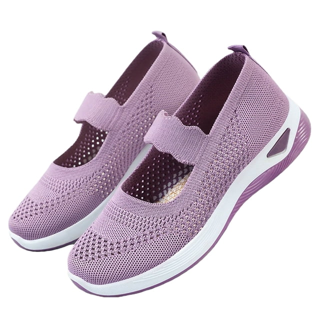 Willtoo Chaussures Orthopédiques pour Femmes Soutien de Voûte Chaussures de Course Larges Antidérapantes à Enfiler Chaussures de Randonnée Maille Tricotée Extensible Confortables 2026 Nouvelles Chaussures Orthopédiques