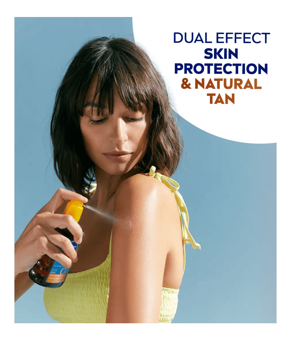 Nivea Sun Protect & Bronze Tan Activating Sun Cream Spray SPF50 200ml / 6.8 fl.oz - 3 Pack