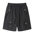 thumbnail image 2 of pstuiky Pantalones cortos de entrenamiento para hombre, Pantalones cortos de verano para hombre, informales y cómodos, con bolsillo y cintura elástica y cordón ajustable., 2 of 6