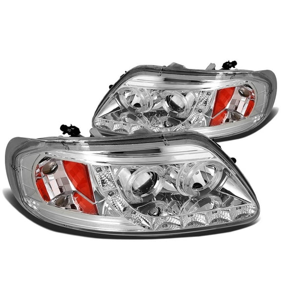 DNA Motoring LED Dual Halo Projector Headlight Chrome For 97-03 Ford F150 97-99 F250 97-02 Expedition