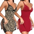 thumbnail image 6 of LWP 2 Pack Women's Lingerie Sexy Nightwear Spaghetti Strap Nightgown Babydoll Chemise, 6 of 10