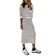 thumbnail image 1 of PRETTYGARDEN Conjunto de Suéter y Falda a Rayas para Mujer Talle S, 1 of 8