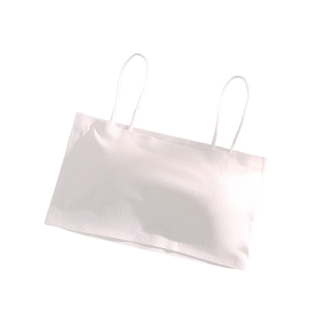 Qarigey Camiseta sin mangas con tirantes para mujer, ropa interior sin costuras, Bralette corto a la moda en el pecho, lencería Sexy, Ropa interior Blanco