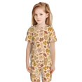 thumbnail image 5 of Balery Fall Leaves Conjunto de Pijama Infantil de Manga Corta con Estampado – Ropa de Dormir de Algodón Suave-4X-Large, 5 of 5
