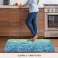thumbnail image 5 of Turquoise Blue Teal Doormat Outdoor Entrance 16"x24", Chic Stained Glass Texture Aesthetic Absorb Moisture Dirt Door Mats, Non-Slip Rubber Backing Floor Mats Indoor, Low-Profile Front Door Rugs, 5 of 9