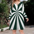 thumbnail image 2 of Aesthetic Grey Green And White Sunburst Long Sleeve Dresses For Women Vintage Elegant Party Dress Oversized V-neck Dress S-8XL, 2 of 7