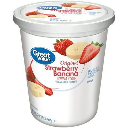 Great Value Strawberry Banana Lowfat Yogurt, 32 oz - Walmart.com