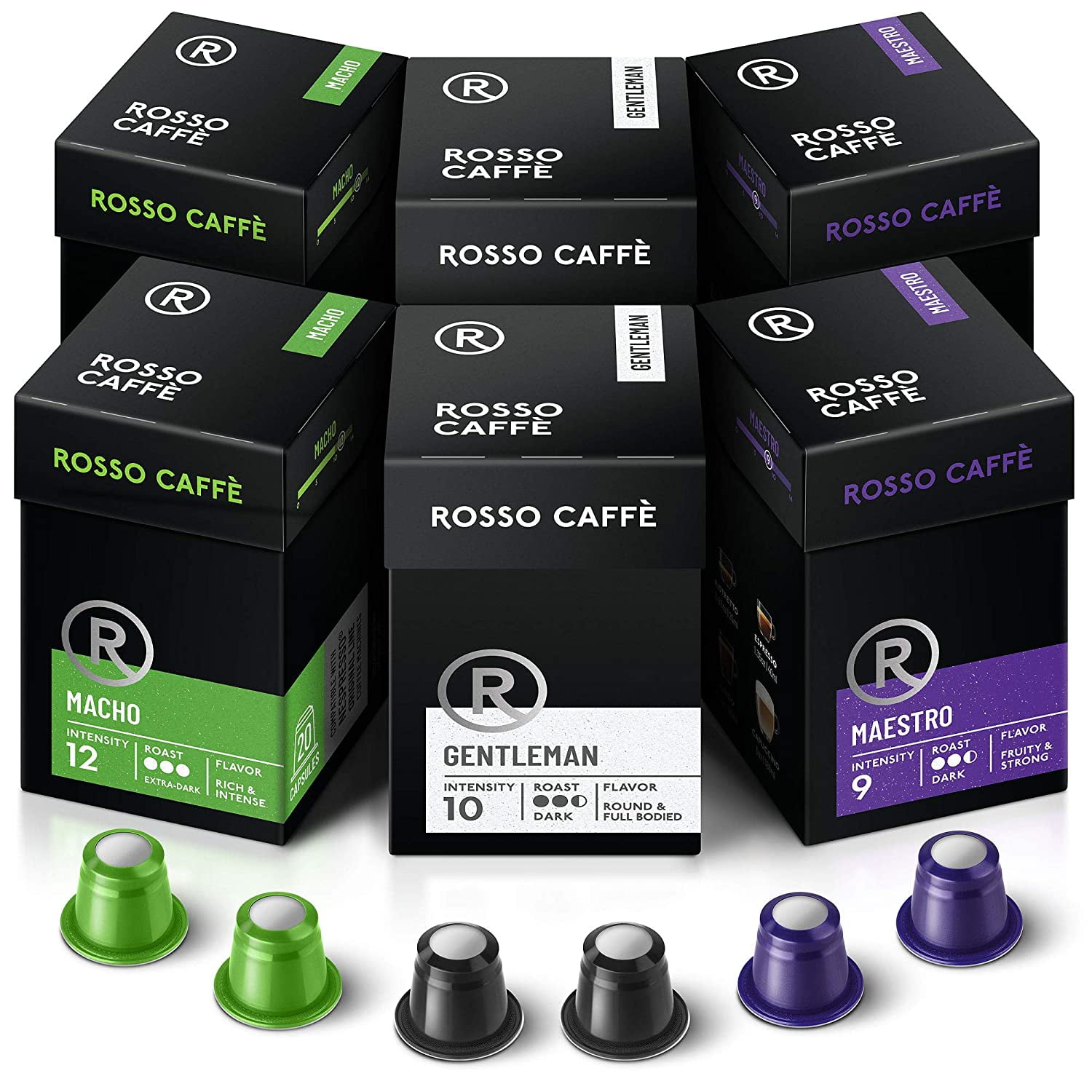 Rosso Coffee Pods Nespresso Original Machine, Extra Dark Roast Espresso Capsules 120 Walmart.com