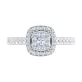 thumbnail image 3 of 1/2 Carat Cushion Shape Halo Diamond Engagement Ring in 10K White Gold - IGI Certified (Ring Size 10), 3 of 4