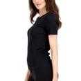 thumbnail image 5 of Lucky Brand Women's 3-Pack Crew Neck Tee Lightweight Ribbed Cotton Blend T-Shirt-Black / S, 5 of 7