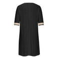 thumbnail image 5 of ZZwxWA Women Casual Boho Half Sleeve Flowy Shift Midi Dress Summer V Neck Lace Hollow Flowy Beach Tshirt Dress, 5 of 5