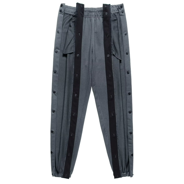 Chrisuno Mens Big And Tall Sweatpants Tear Away Pants For Post Surgery Basketball Loost Fit Active Workout Sweatpants Grey 3XL