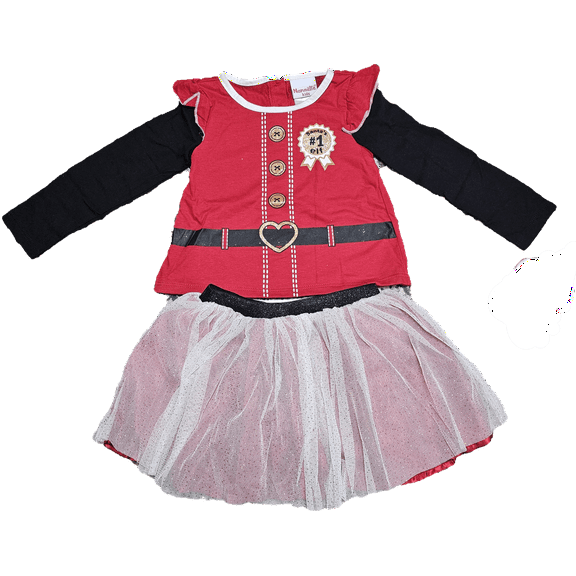 Nannette Girls Santa's #1 Elf 2 pc skirt set 24M