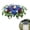 Dark Blue, variant on Cemetery Flowers Saddle Arrangement, Headstone Flower Saddle, Large Artificial Cemetery Flowers for Grave, Artificial Roses Saddles for Grave Headstone Decoration Sympathic