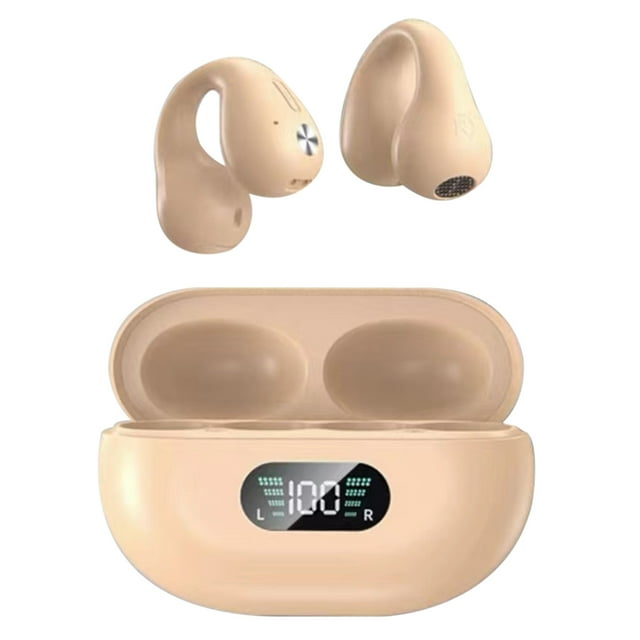Écouteurs, 5.3 Puces Conduction Osseuse Écouteurs Ouverts Affichage Numérique Intelligent Ergonomique Réduction de Bruit Physique HiFi pour Extérieur Noir, Blanc, Kaki