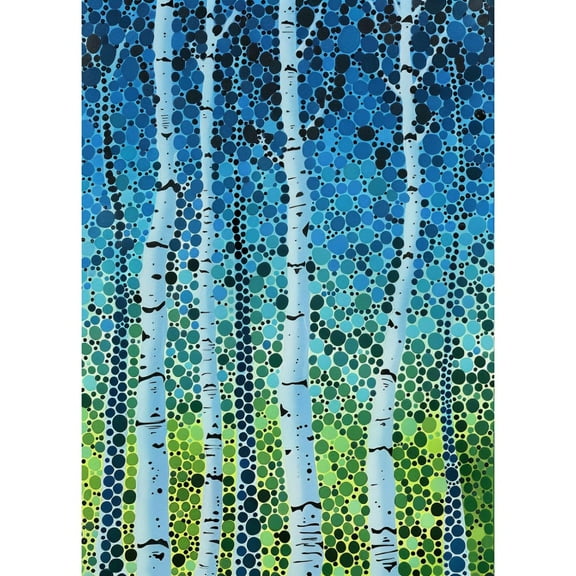 5D Diamond Art Painting Abstract Silver Birch Trees DIY Paint with Full Drill Round Diamond Gems Painting by Number Kits for Adults Art Craft Home Wall Decor 15.8x19.8in
