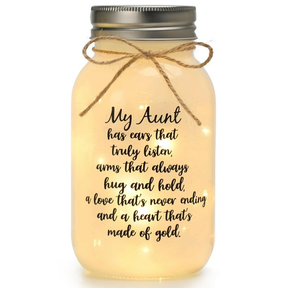 Luces nocturnas Mason Jar, regalo para tía de Maracco, con 10 luces cálidas