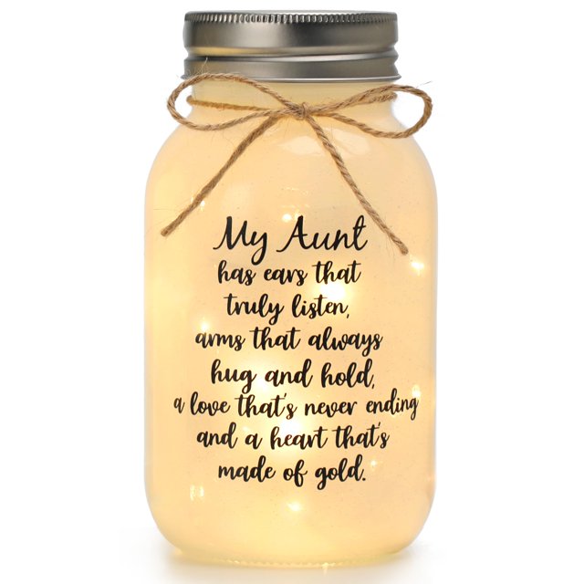 Luces nocturnas Mason Jar, regalo para tía de Maracco, con 10 luces cálidas