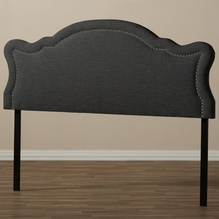 Baxton Studio Avery Modern and Contemporary Dark Grey Fabric King Size Headboard