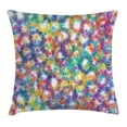 thumbnail image 1 of Modern Decor Throw Pillow Cushion Cover, Rainbow Colorful Geometric Abstract Image Fireworks Like White Backdrop Print, Decorative Square Accent Pillow Case, 18 X 18 Inches, Multicolor, by Ambesonne, 1 of 2