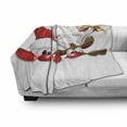 thumbnail image 3 of Christmas Soft Flannel Fleece Blanket, Funny Christmas Santa Claus and Reindeer Peeking Cartoon Style Humor, Cozy Plush for Indoor and Outdoor Use, 60" x 80", Vermilion Caramel White, by Ambesonne, 3 of 6