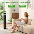 thumbnail image 3 of Atilioo Tower Fan with Remote, 35" Bladeless Standing Floor Fan with 5 Speeds, 64° Oscillation,12H Timer, Quiet Operation & Sleep Mode, Black, 3 of 9