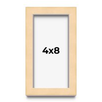 4x8 In Frame Beige Real Wood Picture Frame Width 0.75 inches | Interior Frame Depth 0.5 inches |