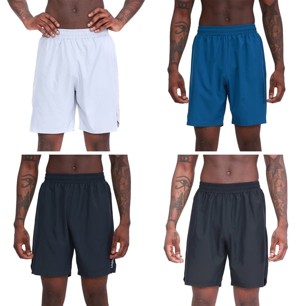 Pantalones cortos deportivos para hombre Cintura elástica Bolsillos laterales Diseño de abertura Transpirable