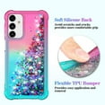 thumbnail image 4 of for Samsung Galaxy A15 5G Case,Samsung A15 5G Case,with HD Screen Protector,Gradient Quicksand Glitter Liquid Floating Cute Phone Case for Galaxy A15 5G (Pink/Teal), 4 of 14