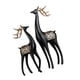 thumbnail image 2 of 2 piezas de esculturas de ciervos, adornos de mesa, figuras decorativas coleccionables para Negro, 2 of 9