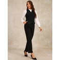 thumbnail image 4 of DARING DIVA Women's Notched Lapel Waistcoat Vest Double Breasted XS Black, 4 of 6