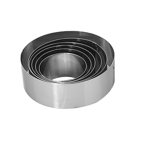 

Pianpianzi Caramel Molds Ring Molds for Chocolate Molds Silicone Baking Steel Food Round Ring Cake 6pcs For Baking Stainless Kitchen，Dining Bar
