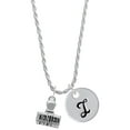 thumbnail image 1 of Delight Jewelry Silvertone 3-D ''Denied'' Stamp Silvertone Script Initial Disc - I - Charm Necklace, 20"+3", 1 of 4