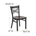 thumbnail image 5 of Flash Furniture HERCULES Series Black ''X'' Back Metal Restaurant Chair - Walnut Wood Seat, 5 of 11