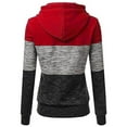 thumbnail image 2 of VERUGU Hoodies for Women Fashion Casual Sweatshirt Patchwork Blouse Pullove Red S, 2 of 4
