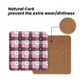 thumbnail image 4 of Xecao Heart Plaid for MDF Cork Coaster 4 Pcs,Drink Coasters,Suit for House Warming Gifts New Home ,Coffee Table Decor-Square, 4 of 7