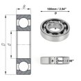 thumbnail image 4 of Unique Bargains Roulements à Billes 6309 Rainure Profonde P6 45x100x25mm Roulements Lubrifiés Type Ouvert Ton Argenté Roue de Trottinette Planche à Roulettes, 4 of 6