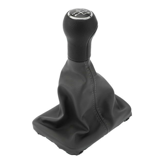 Perilla de cambio manual de 5 velocidades Unique Bargains con cubierta, perilla de palanca de cambios para Volkswagen Beetle 1998-2010, plástico cuero sintético negro gris, 1 Pc