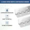thumbnail image 4 of 24x2 Inch Heavy Duty Piano Hinge, 1 Pack Continuous Hinge with Hole for Piano Gate Door Wooden Box, Silver, 4 of 7